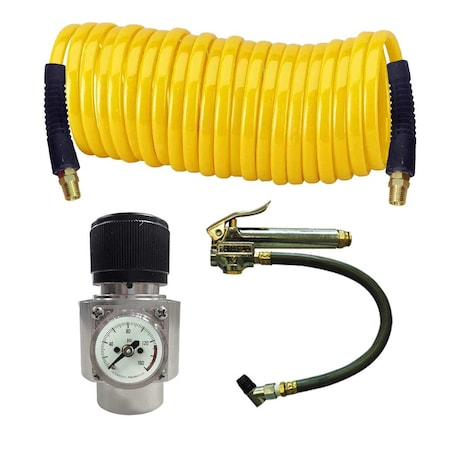 Interstate Pneumatics CO2 Regulator, Recoil Hose & Tire Inflator Kit WRCO2-TF